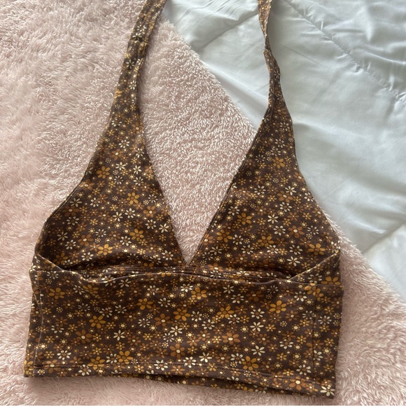 Garage Brown Patterned Halter Top - Picture 4 of 5